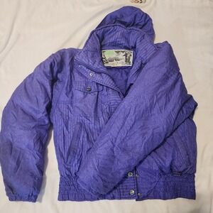 Vintage Nils Down Puffer Ski Coat‎ Hidden Hood Womens Size 10. See Photos!!!